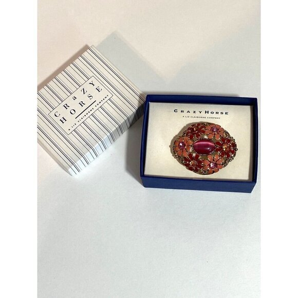Crazy Horse by Liz Claiborne Floral Brooch Pin - Picture 2 of 5